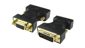 Adapter, PVC, DVI-I 24+5-Pin Plug - VGA Socket